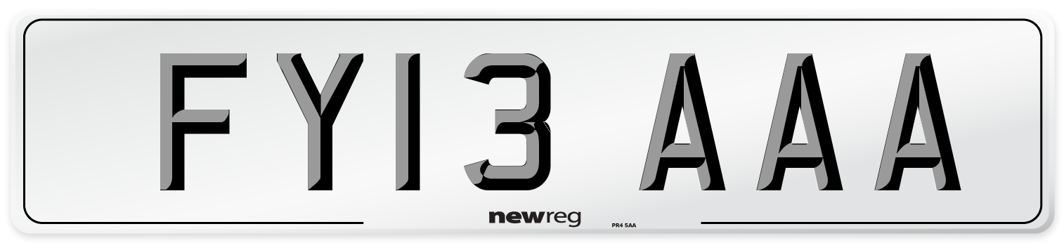 FY13 AAA Number Plate from New Reg